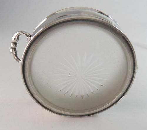 SUPERB SILVER GLASS BUTTER CAVIAR DISH LONDON 1917 - ADDITIONAL PHOTO 4