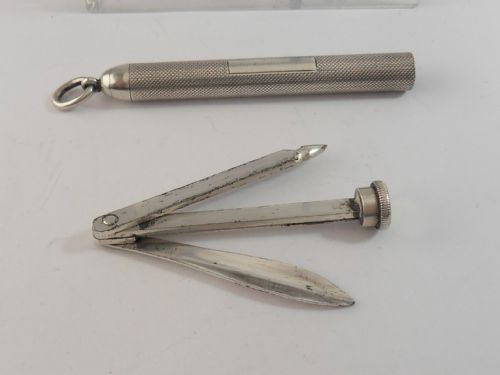 SILVER CASED PIPE TOOL SET LONDON 1937 BY SAMPSON MORDAN - ADDITIONAL PHOTO 5