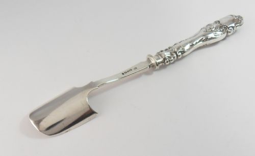 EARLY VICTORIAN SOLID SILVER STILTON SCOOP SHEFFIELD 1852 - ADDITIONAL PHOTO 3