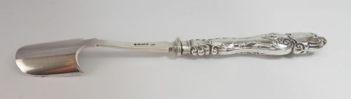EARLY VICTORIAN SOLID SILVER STILTON SCOOP SHEFFIELD 1852 - ADDITIONAL PHOTO 10