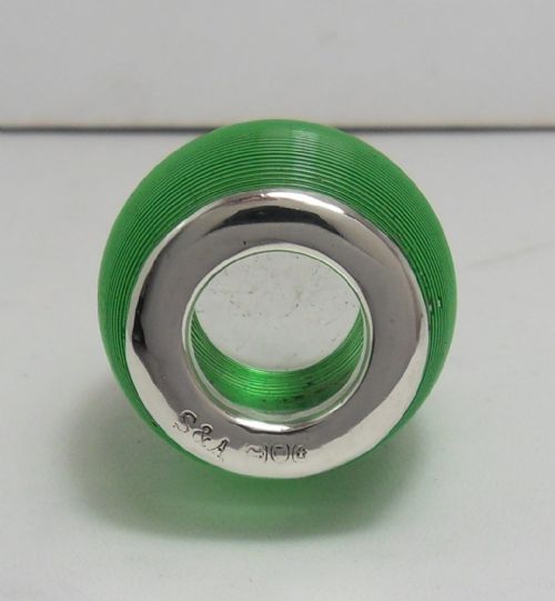 RARE GREEN GLASS MATCH STRIKER SILVER RIM LONDON 1901 - ADDITIONAL PHOTO 6