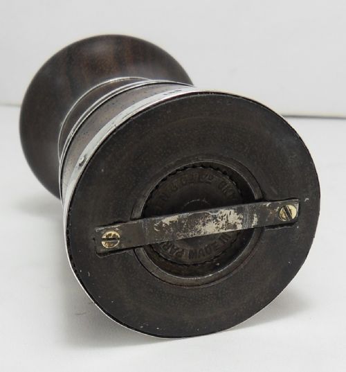 SILVER MOUNTED FRUIT WOOD PEPPER MILL LONDON 1900 - ADDITIONAL PHOTO 3