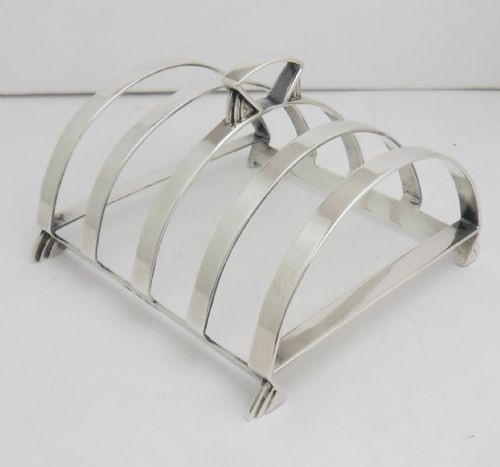 superb art deco silver toast rack birmingham 1934 - CATEGORY: ANTIQUE SILVER - DATED 1940