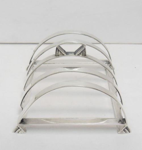 SUPERB ART DECO SILVER TOAST RACK BIRMINGHAM 1934 - ADDITIONAL PHOTO 1