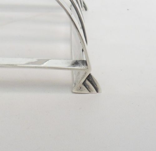 SUPERB ART DECO SILVER TOAST RACK BIRMINGHAM 1934 - ADDITIONAL PHOTO 5
