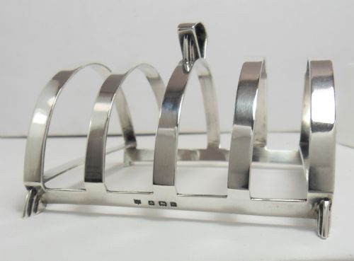 SUPERB ART DECO SILVER TOAST RACK BIRMINGHAM 1934 - ADDITIONAL PHOTO 6