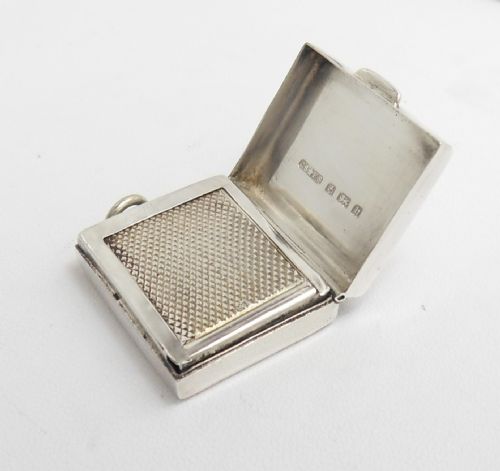 spring loaded silver stamp case birmingham 1901 - CATEGORY: ANTIQUE SILVER - DATED EDWARDIAN