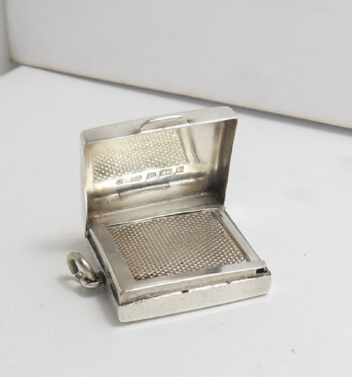 SPRING LOADED SILVER STAMP CASE BIRMINGHAM 1901 - ADDITIONAL PHOTO 8