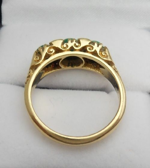 18CT GOLD TURQUOISE DIAMOND SET RING CHESTER 1959 - ADDITIONAL PHOTO 3