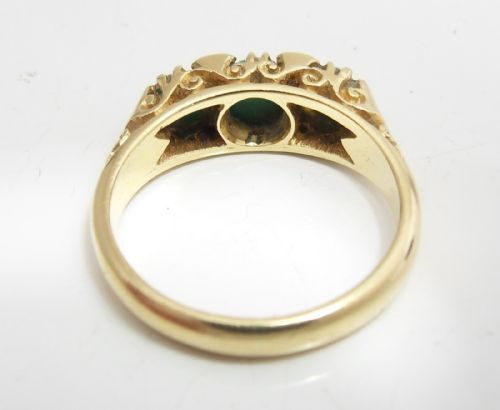 18CT GOLD TURQUOISE DIAMOND SET RING CHESTER 1959 - ADDITIONAL PHOTO 7