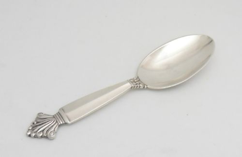 vintage silver georg jensen caddy spoon denmark 1951 - CATEGORY: ANTIQUE SILVER - DATED 1960