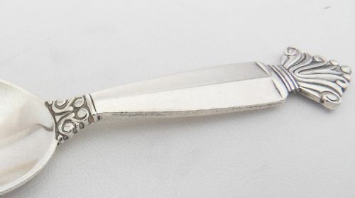VINTAGE SILVER GEORG JENSEN CADDY SPOON DENMARK 1951 - ADDITIONAL PHOTO 7