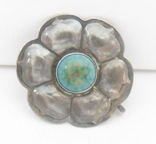 ARTS CRAFTS CLOAK CLASP RUSKIN ENAMEL STONES BIRMINGHAM 1904 - ADDITIONAL PHOTO 6