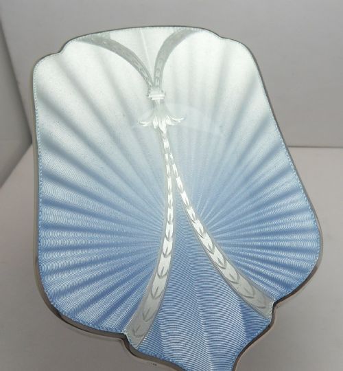 SILVER GUILLOCHE ENAMEL MIRROR BIRMINGHAM 1939 - ADDITIONAL PHOTO 2