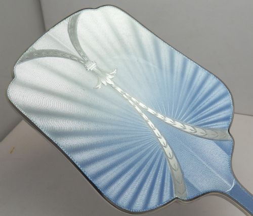 SILVER GUILLOCHE ENAMEL MIRROR BIRMINGHAM 1939 - ADDITIONAL PHOTO 3