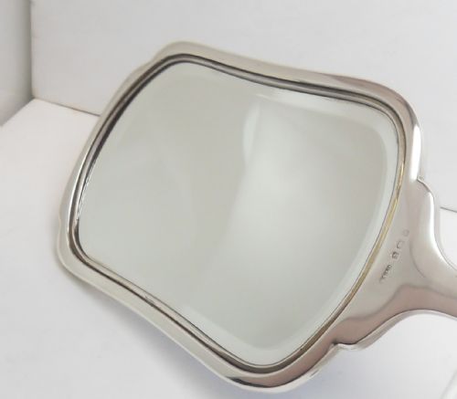 SILVER GUILLOCHE ENAMEL MIRROR BIRMINGHAM 1939 - ADDITIONAL PHOTO 4
