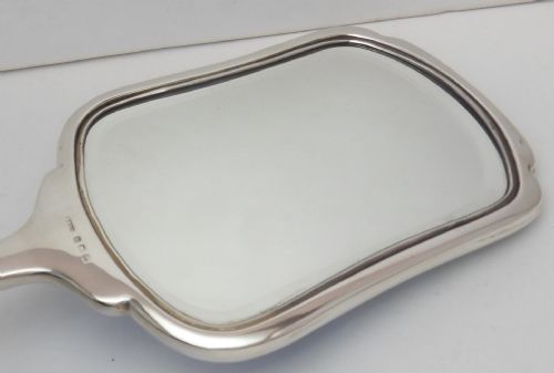 SILVER GUILLOCHE ENAMEL MIRROR BIRMINGHAM 1939 - ADDITIONAL PHOTO 5