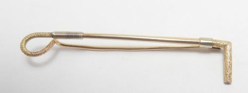 15CT GOLD' RIDING CROP' STOCK PIN BROOCH CIRCA 1920 - ADDITIONAL PHOTO 4