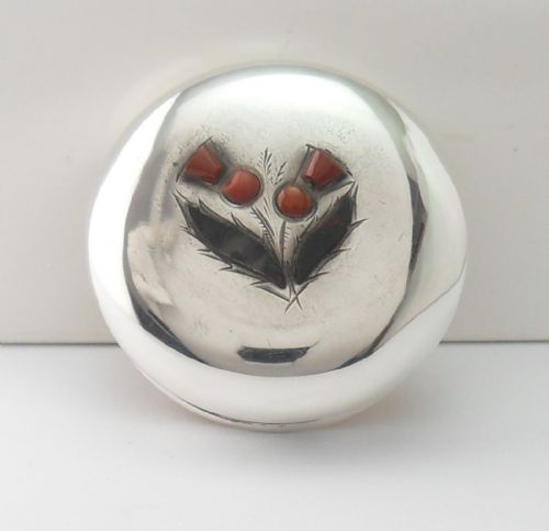 AGATE SET SILVER CUT GLASS POT BIRMINGHAM 1906 - ADDITIONAL PHOTO 5