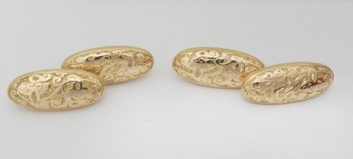 EXQUISITE VICTORIAN 10CT GOLD CUFFLINKS - ADDITIONAL PHOTO 1