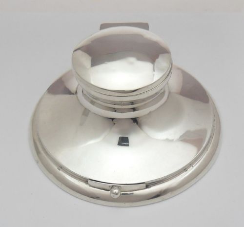 silver inkwell with stamp drawer birmingham 1907 - CATEGORY: ANTIQUE SILVER - DATED EDWARDIAN