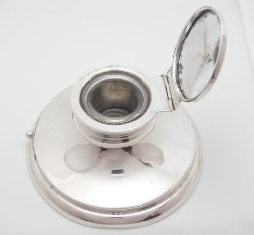SILVER INKWELL WITH STAMP DRAWER BIRMINGHAM 1907 - ADDITIONAL PHOTO 2