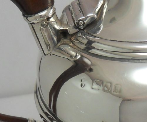FINE SILVER ART DECO 3PIECE TEA SET LONDON 1922 - ADDITIONAL PHOTO 5