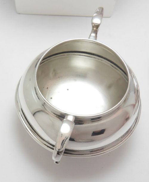 FINE SILVER ART DECO 3PIECE TEA SET LONDON 1922 - ADDITIONAL PHOTO 8