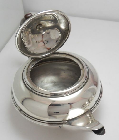 FINE SILVER ART DECO 3PIECE TEA SET LONDON 1922 - ADDITIONAL PHOTO 9