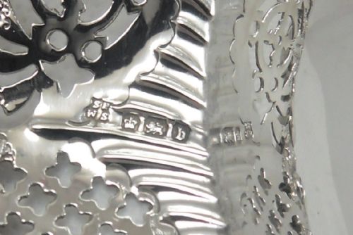 VICTORIAN SILVER BON BON DISH SHEFFIELD 1894 - ADDITIONAL PHOTO 4