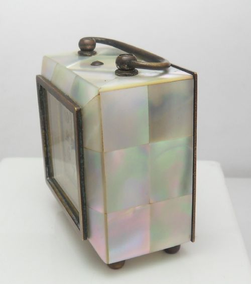 ART DECO BRASS MOTHER OF PEARL CARRIAGE CLOCK - ADDITIONAL PHOTO 1