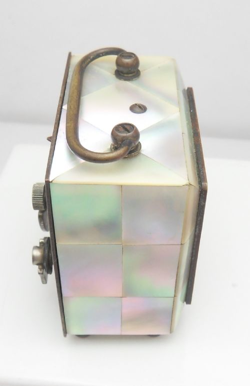 ART DECO BRASS MOTHER OF PEARL CARRIAGE CLOCK - ADDITIONAL PHOTO 4