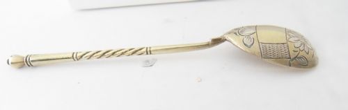 SILVER GILT RUSSIAN SPOON IMPORT MARKS 1908 1926 - ADDITIONAL PHOTO 4