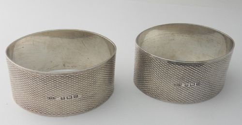 PAIR OF OVAL NAPKIN RINGS BIRMINGHAM 1944 - ADDITIONAL PHOTO 3