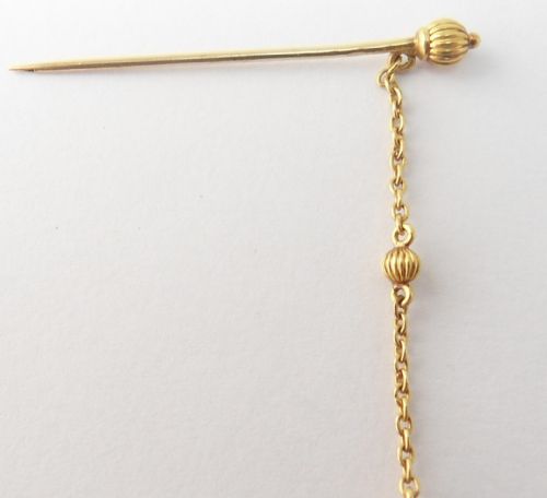 RARE VICTORIAN 18CT GOLD TESTED DOUBLE CLOAK PINS - ADDITIONAL PHOTO 2