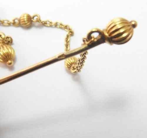 RARE VICTORIAN 18CT GOLD TESTED DOUBLE CLOAK PINS - ADDITIONAL PHOTO 5
