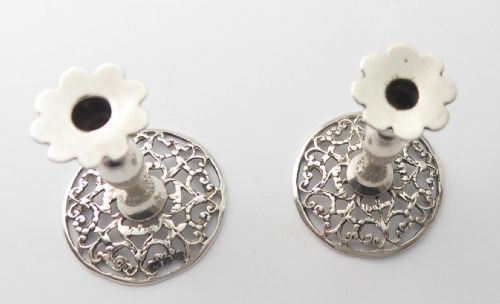 PAIR OF SILVER MINIATURE CANDLESTICK BY W COMYNS 1891 - ADDITIONAL PHOTO 6