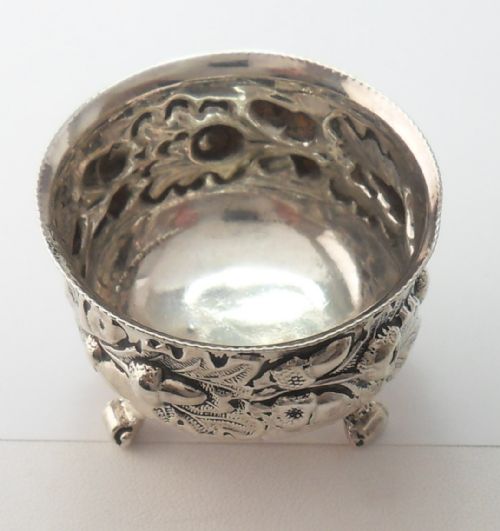 VICTORIAN ACORN DESIGN SALT BY MAPPIN WEBB BIRMINGHAM 1899 - ADDITIONAL PHOTO 5