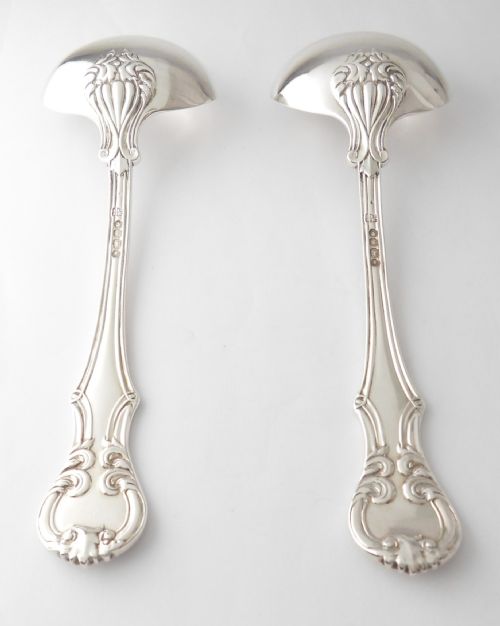 fine pair of early victorian silver ladles london 1841 - CATEGORY: ANTIQUE SILVER - DATED VICTORIAN