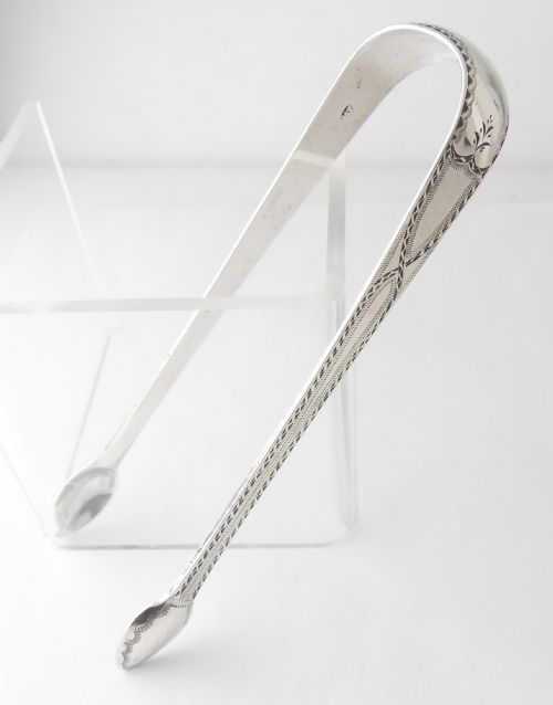 superb georgian silver sugar tongs london 1793 - CATEGORY: ANTIQUE SILVER - DATED GEORGIAN