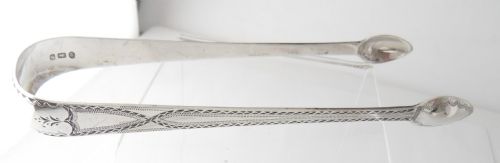 SUPERB GEORGIAN SILVER SUGAR TONGS LONDON 1793 - ADDITIONAL PHOTO 2