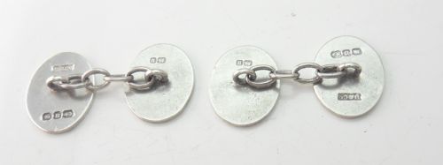 HANDSOME VICTORIAN SILVER CUFFLINKS BIRMINGHAM 1894 - ADDITIONAL PHOTO 3