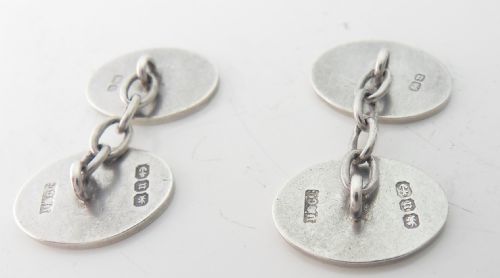 HANDSOME VICTORIAN SILVER CUFFLINKS BIRMINGHAM 1894 - ADDITIONAL PHOTO 5
