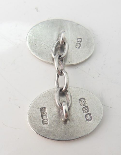 HANDSOME VICTORIAN SILVER CUFFLINKS BIRMINGHAM 1894 - ADDITIONAL PHOTO 6