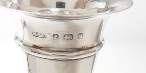 PAIR OF SILVER SWIRL STEM VASES BIRMINGHAM 1904 - ADDITIONAL PHOTO 7