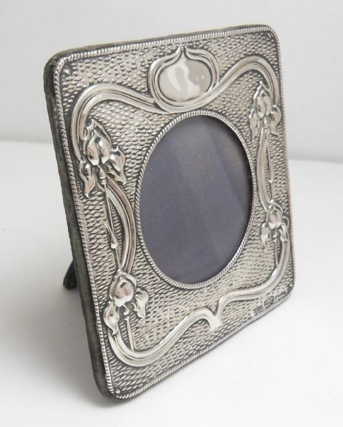 SUPERB ART NOUVEAU SILVER PHOTO FRAME BY AJ ZIMMERMAN - ADDITIONAL PHOTO 3