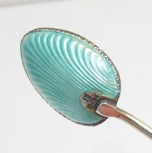 SET OF 6 CASED ENAMELLED COFFEE SPOONS BIRMINGHAM 1930 - ADDITIONAL PHOTO 6