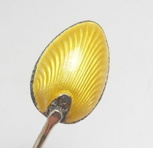 SET OF 6 CASED ENAMELLED COFFEE SPOONS BIRMINGHAM 1930 - ADDITIONAL PHOTO 7