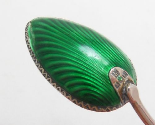 SET OF 6 CASED ENAMELLED COFFEE SPOONS BIRMINGHAM 1930 - ADDITIONAL PHOTO 9