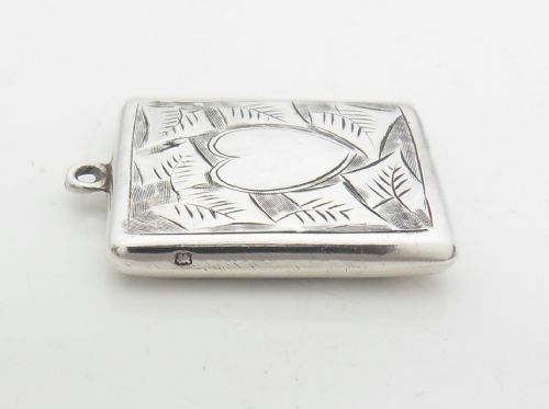 EDWARDIAN 'HEART' SILVER STAMP CASE CHESTER 1909 - ADDITIONAL PHOTO 1
